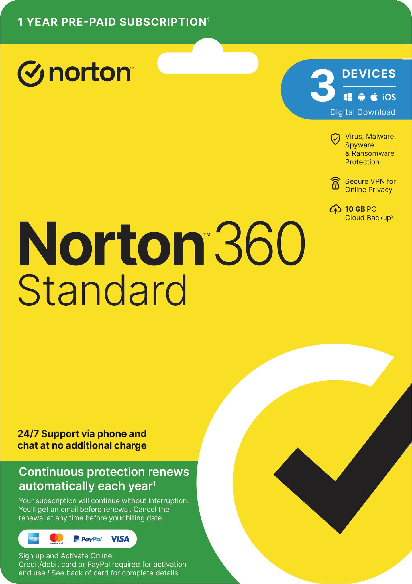 Norton 360 Standard 2023 3 Devices 1 Year Subscription