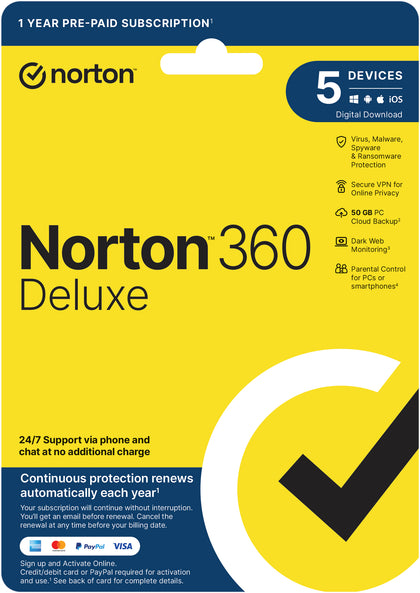 Norton 360 Deluxe 2023 5 Devices 1 Year Subscription