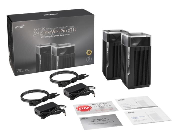 ASUS ZenWiFi Pro XT12 Tri Band Wi-Fi 6 Mesh Router (2 Pack)