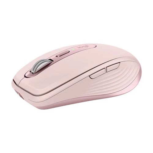 Pink computer mouse on a white background