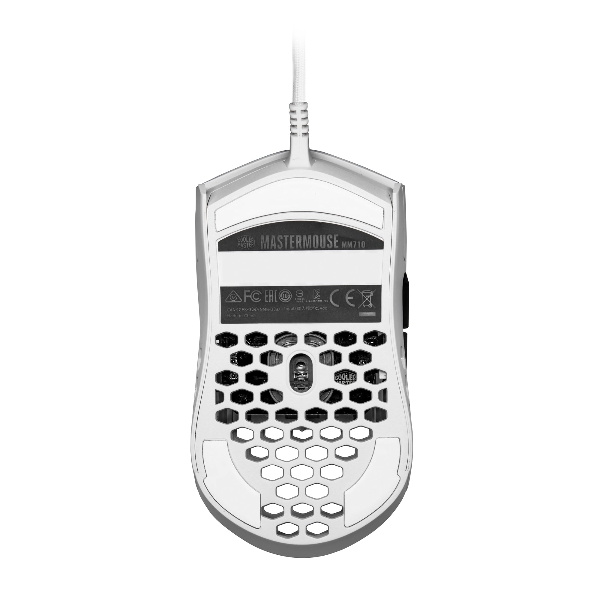 Cooler Master Mouse MM710 Optical Mouse, Ultra light Glossy White Gaming Mice