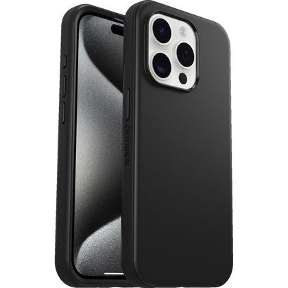 OtterBox Symmetry Apple iPhone 15 Pro (6.1') Case Black - (77-92622), Antimicrobial, DROP+ 3X Military Standard, Ultra-Sleek,7 Years Warranty