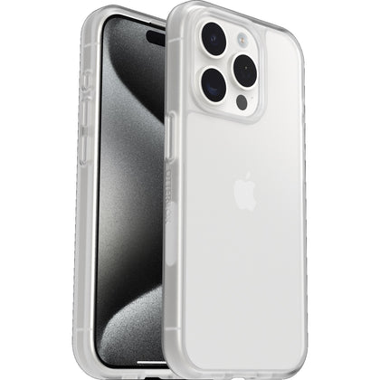 OtterBox React Apple iPhone 15 Pro (6.1') Case Clear - (77-92756), Antimicrobial, DROP+ Military Standard, Hard Case,Soft Grip,7 Years Warranty