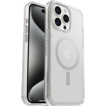 OtterBox Symmetry+ MagSafe Apple iPhone 15 Pro Max (6.7') Case Clear - (77-93081), Antimicrobial, DROP+ 3X Military Standard, 7 Years Warranty