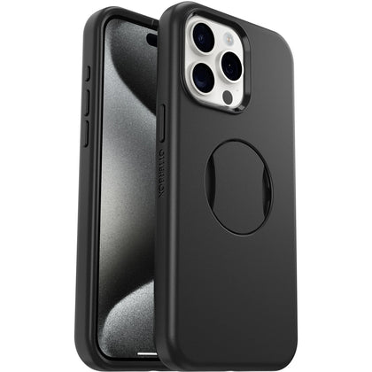 OtterBox OtterGrip Symmetry MagSafe Apple iPhone 15 Pro Max (6.7') Case Black - (77-93170), Antimicrobial, DROP+ 3X Military Standard,7 Years Warranty