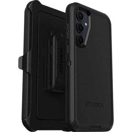 OtterBox Defender Samsung Galaxy A55 5G (6.6') Case Black - (77-95430), DROP+ 4X Military Standard, Multi-Layer,Included Holster, 7 Years Warranty