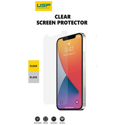 USP Apple iPhone 14 / iPhone 13 / iPhone 13 Pro Tempered Glass Screen Protector : Full Coverage, 9H Hardness, Bubble-free, Anti-fingerprint