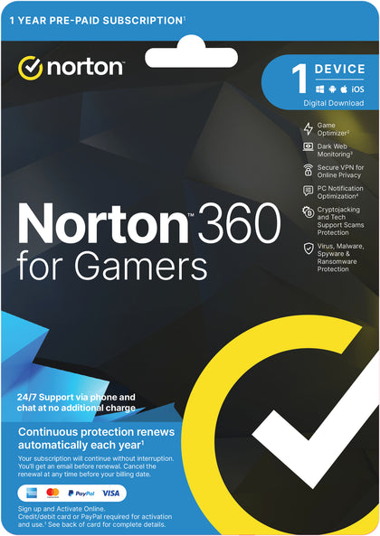 Norton 360 For Gamers 2023 1 Device 1 Year Subscription