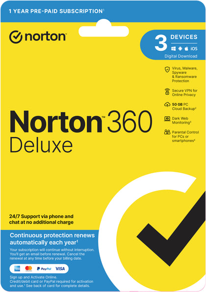 Norton 360 Deluxe 2023 3 Devices 1 Year Subscription