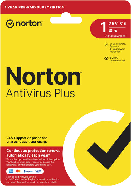 Norton 360 AntiVirus Plus 2023 1 Device 1 year subscription for PC or MAC