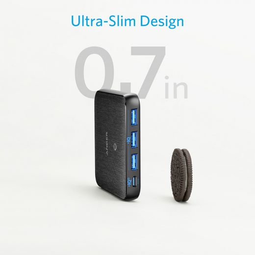 ANKER PowerPort Atom III Slim Wall Charger (Four Ports) III 4 PORT 65WATT - Black Fabric