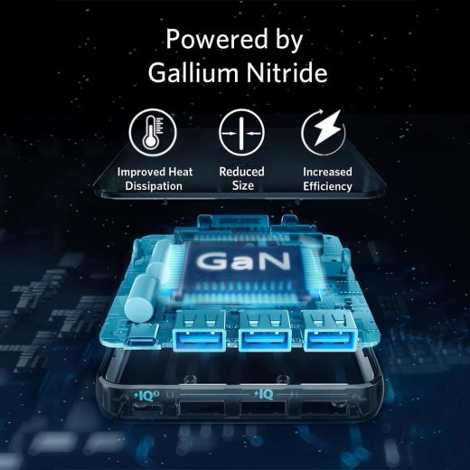 ANKER PowerPort Atom III Slim Wall Charger (Four Ports) III 4 PORT 65WATT - Black Fabric