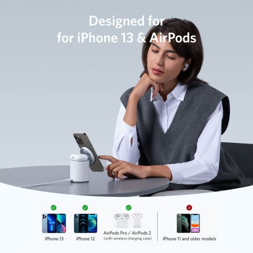 ANKER MagGo 623 Magnetic Wireless Charger - White