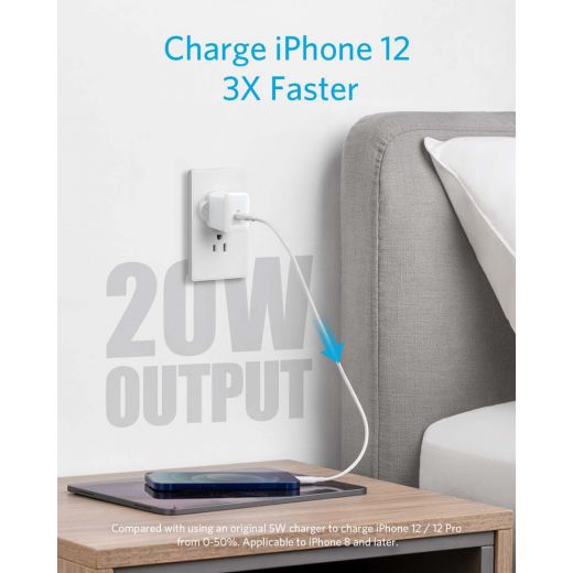 ANKER PowerPort III 20W PD USB-C Charger - White