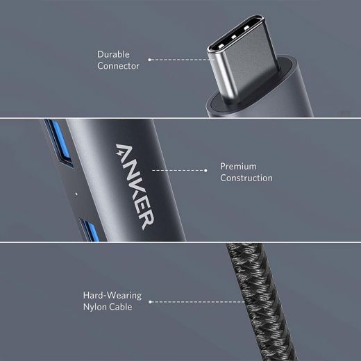 ANKER PowerExpand+ 5-in-1 USB-C Ethernet Hub - Metal Gray