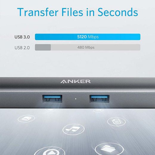 ANKER PowerExpand+ 5-in-1 USB-C Ethernet Hub - Metal Gray