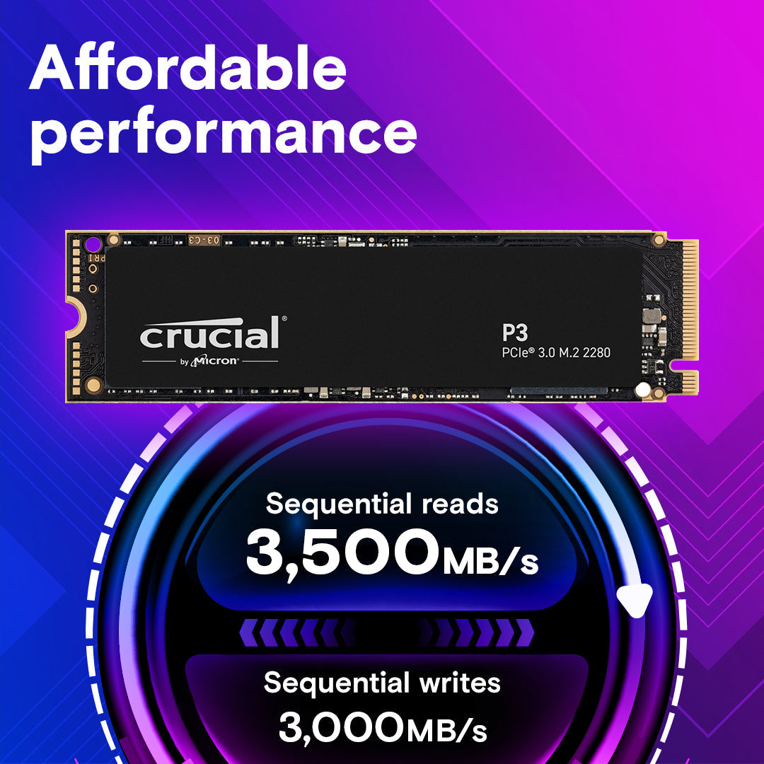 CRUCIAL P3 2TB, M.2 Internal NVMe PCIe SSD