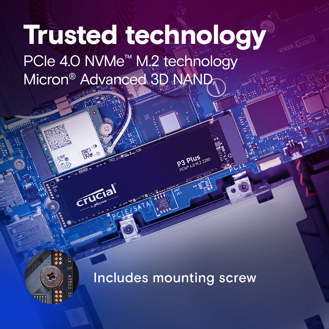 CRUCIAL P3 PLUS 500GB, M.2 INTERNAL NVMe PCIe4 SSD
