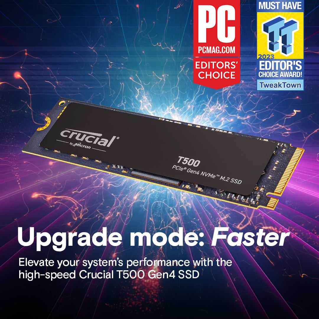 Crucial T500 500GB PCIe Gen4 NVMe M.2 Internal SSD