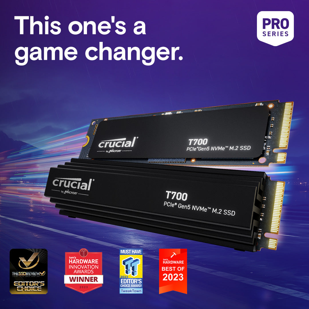 Crucial T700 1TB PCIe Gen5 NVMe M.2 Internal SSD