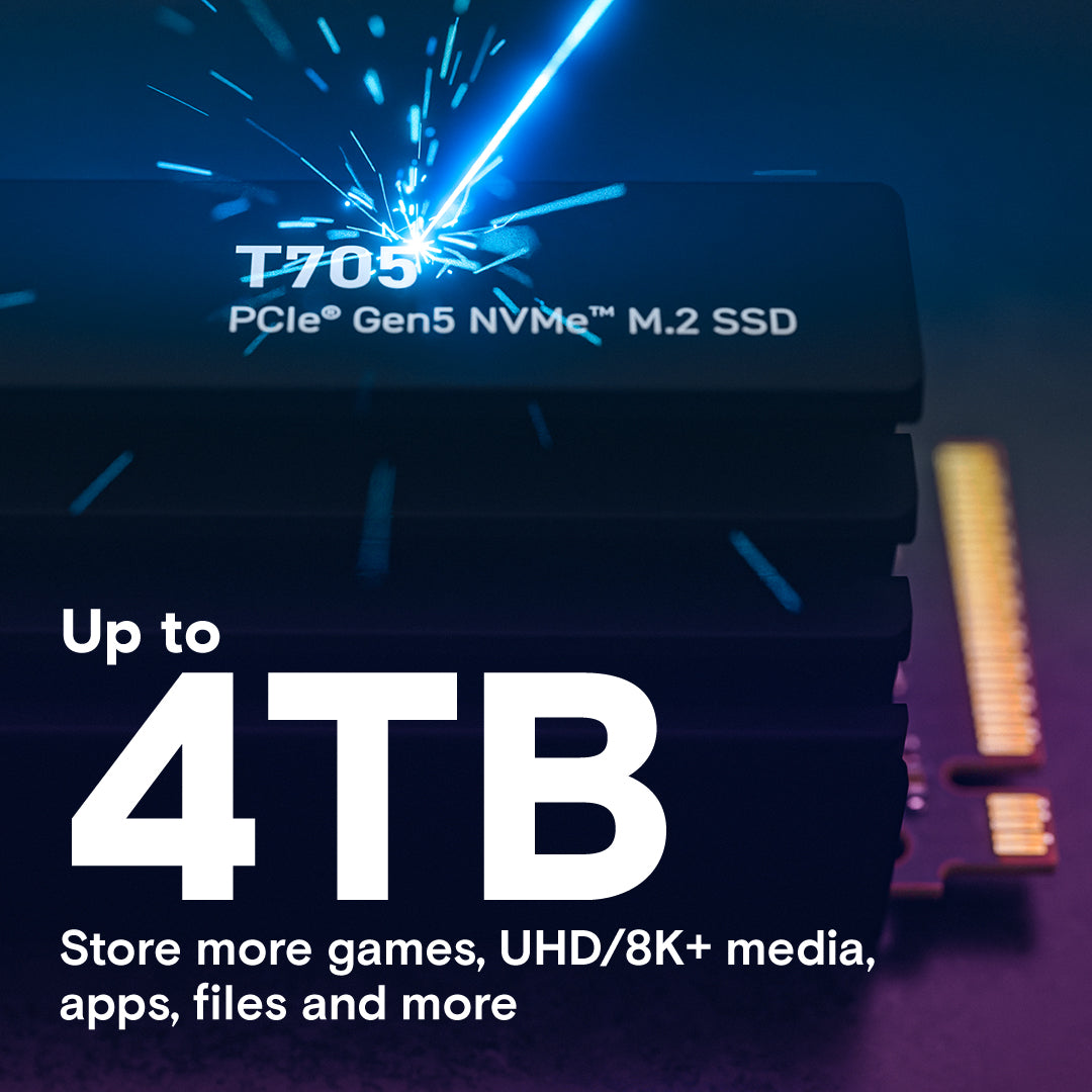 Crucial T705 4TB PCIe Gen5 NVMe M.2 Internal SSD