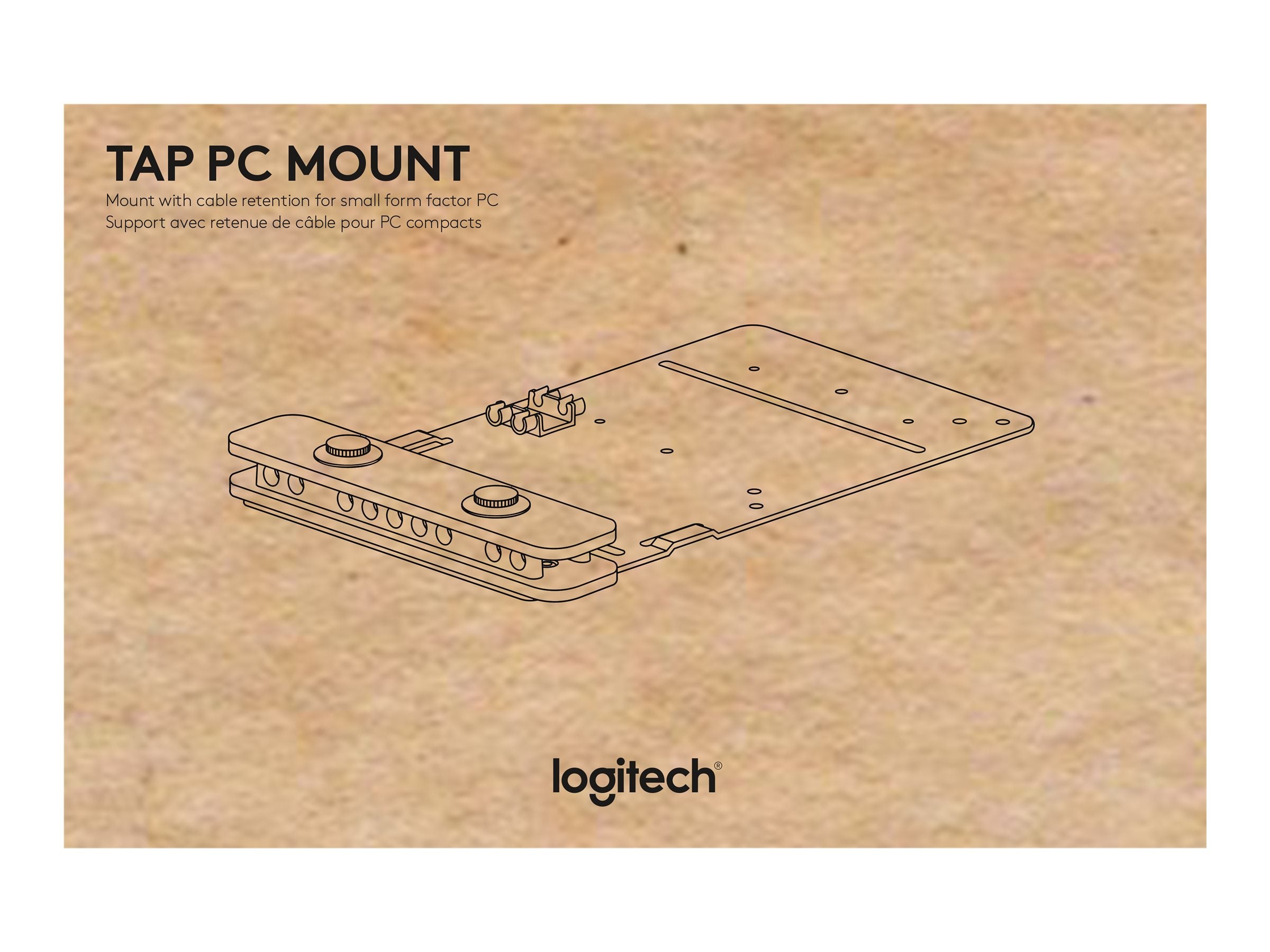 LOGITECH TAP PC Mount W/CABLE RETENTION. SUITABLE FOR LOGITECH ROOM MATE, INTEL NUC PC