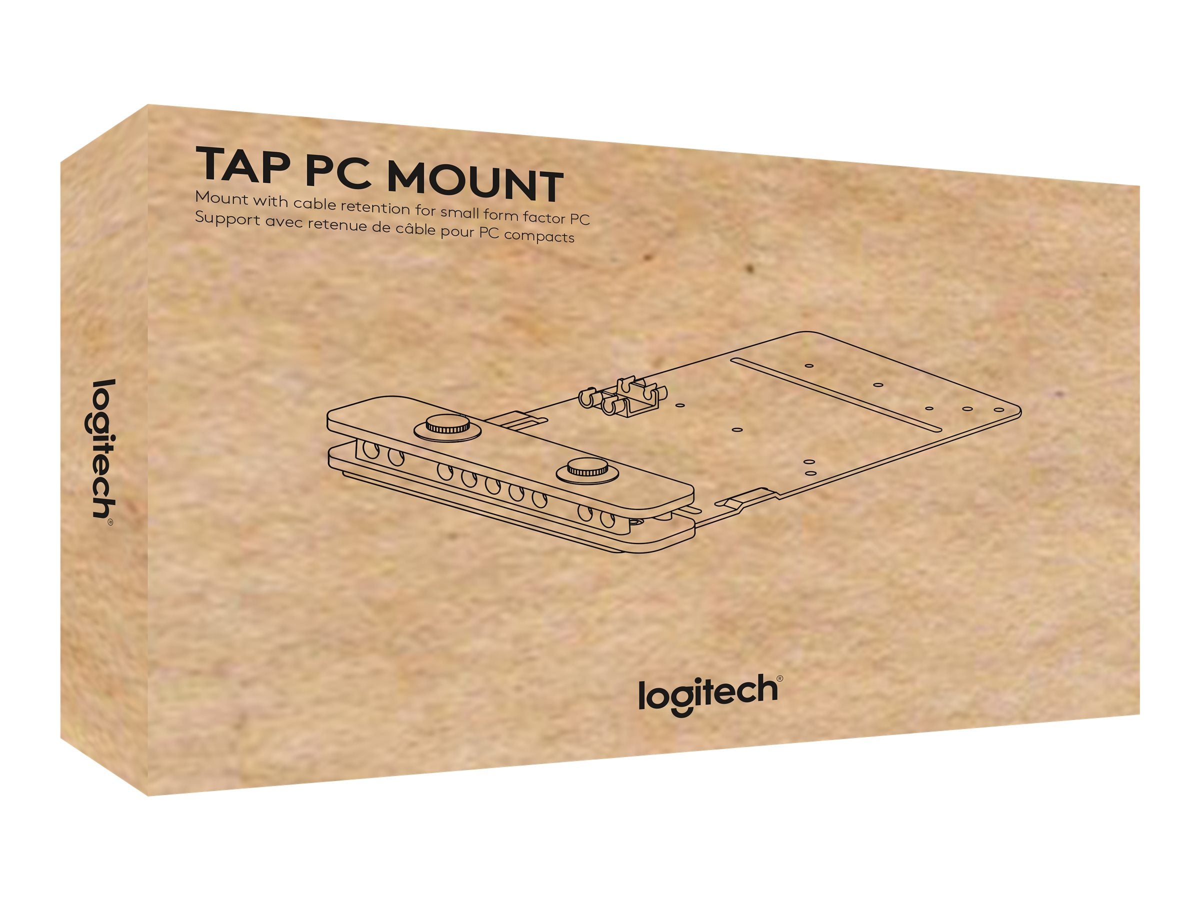 LOGITECH TAP PC Mount W/CABLE RETENTION. SUITABLE FOR LOGITECH ROOM MATE, INTEL NUC PC